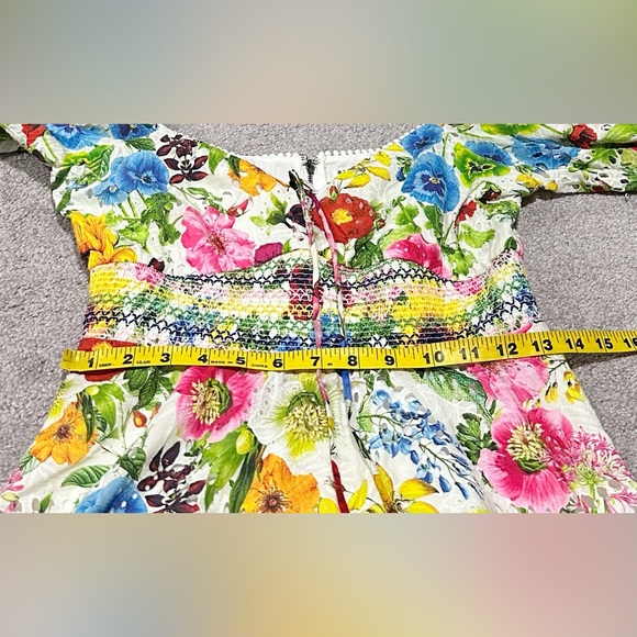 Alice + Olivia Crawford Sweetheart Floral Mini Dress Size 6 - Picture 13 of 14